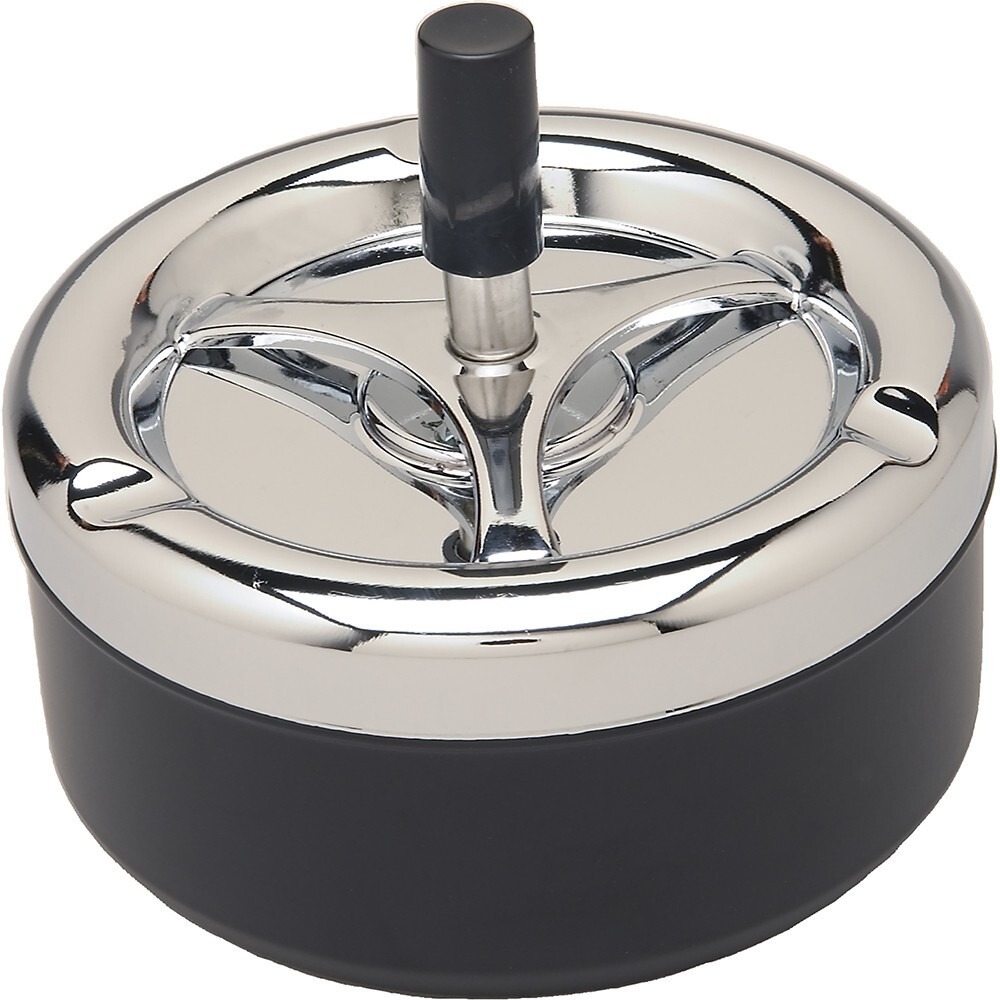Fujima 5" Black Round Spinning Ashtray